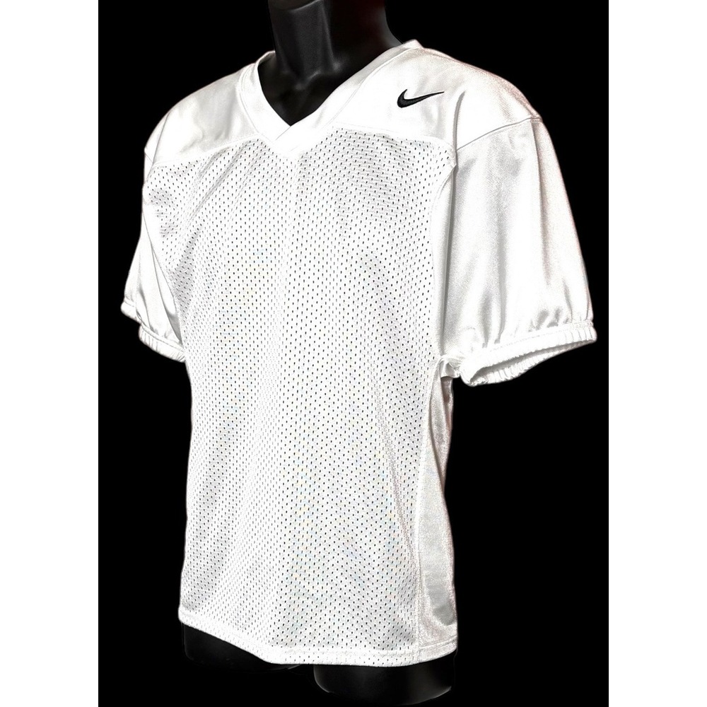 Nike Youth Football Dri-Fit Practice Mesh Jersey Size XL White Short Sleeve NWOT